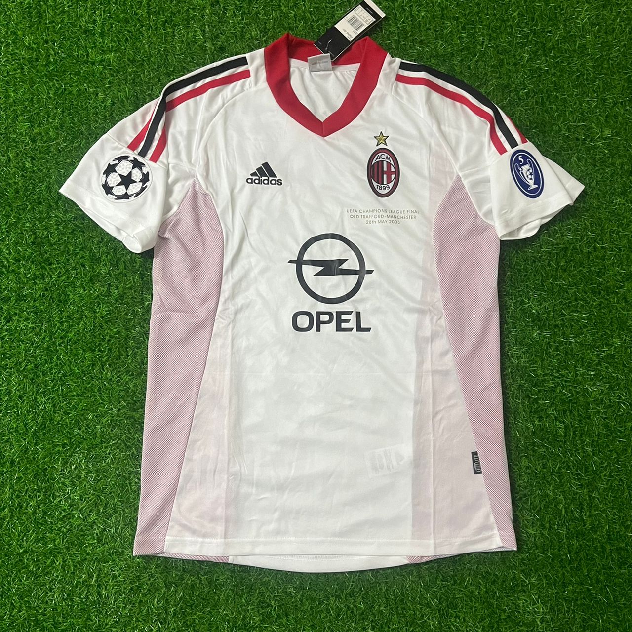 Andriy Shevchenko AC Mailand 2003 Champions League Finale Old Trafford Retro Trikot Weiß Maglia Maillot