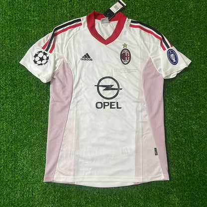 Andriy Shevchenko AC Mailand 2003 Champions League Finale Old Trafford Retro Trikot Weiß Maglia Maillot