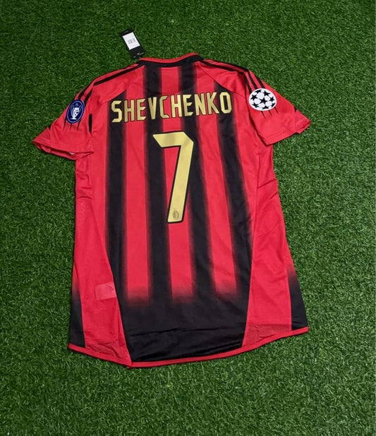 Andriy Shevchenko 7 – Milan 2004-05 Red & Black Home Retro Kit Jersey Trikot Maillot