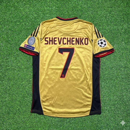 AC Milan Gold Retro Jersey – Andriy Shevchenko 7