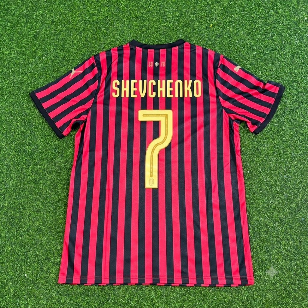 Andriy Schewtschenko AC Mailand 120. Jubiläum Goldenes Retro-Fußballtrikot (Sonderedition)