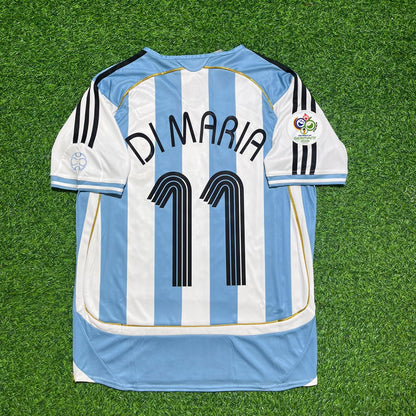 Angel Di Maria Argentina Retro Soccer Jersey Maillot Trikot Maglia