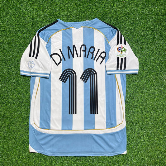 Angel Di Maria Argentina Retro Soccer Jersey Maillot Trikot Maglia