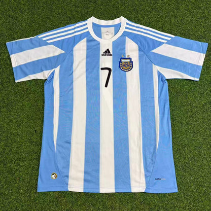 Ángel Di María #7 Argentinien 2010 WM Retro Fußballtrikot
