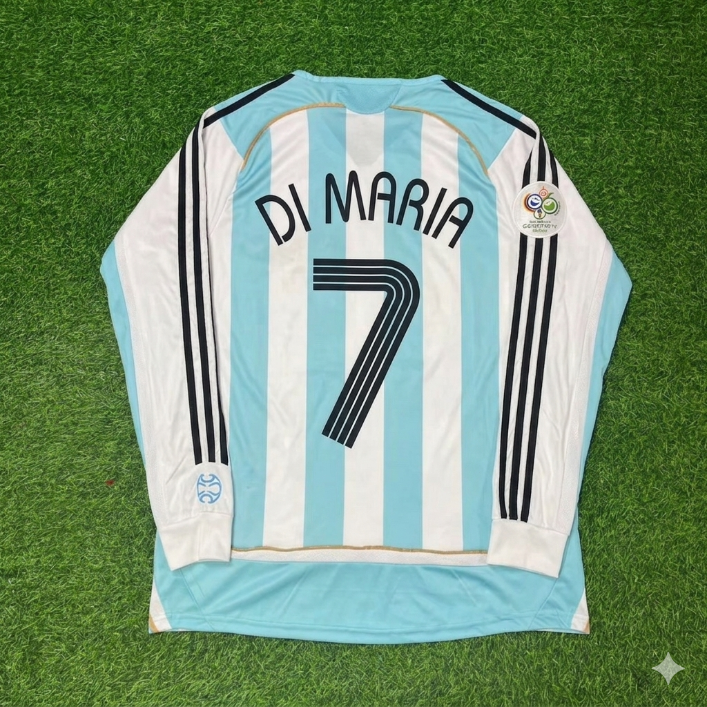 Argentina 2006 World Cup Long Sleeve Retro Football Jersey – Angel Di Maria 7