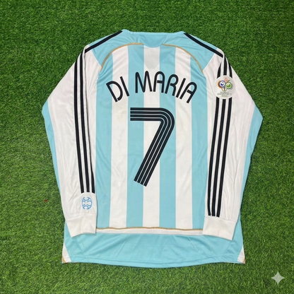 Argentina 2006 World Cup Long Sleeve Retro Football Jersey – Angel Di Maria 7