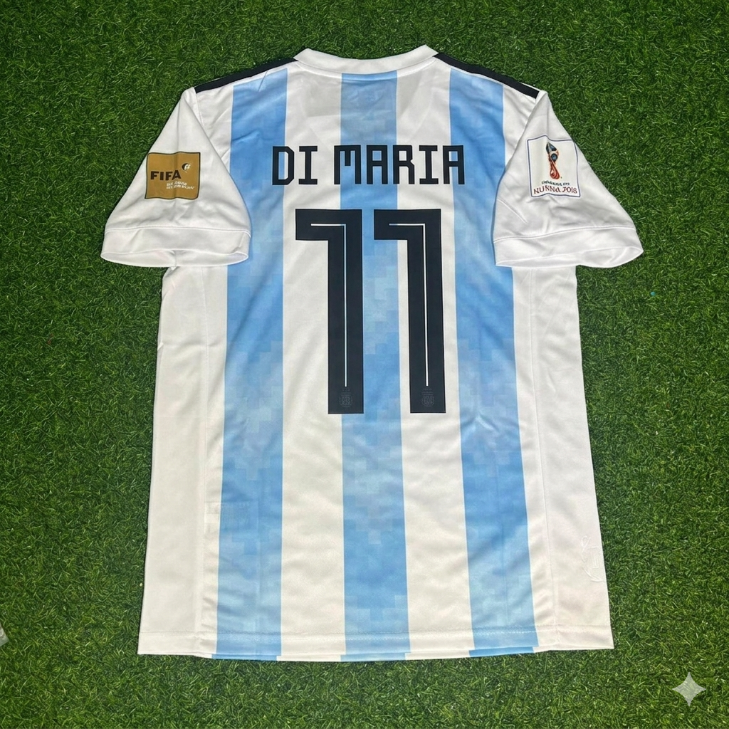 Ángel Di María #11 Argentina 2018 World Cup Home Retro Jersey