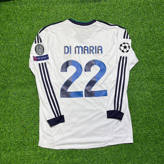 Angel Di Maria Real Madrid 2012/2013 Home White Long Sleeve Football Jersey