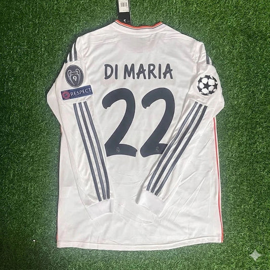 Angel Di Maria #22 Real 2014 Lissabon Finale Langarm Trikot Fußball