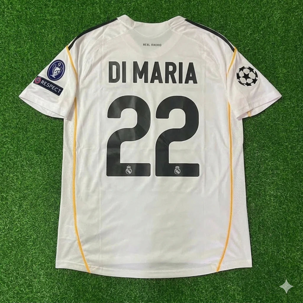 Angel Di Maria Real Madrid 2009 2010 Retro Jersey Soccer Shirt Trikot