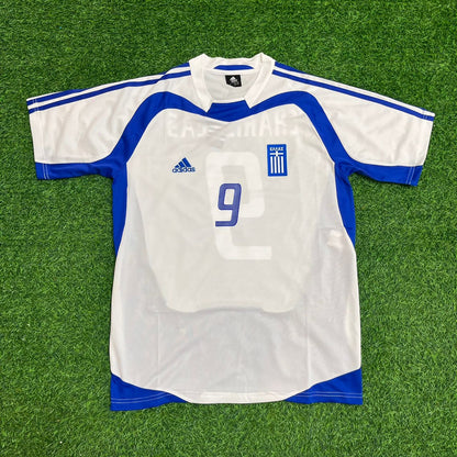 Angelos Charisteas Griechenland EM 2004 Finale Blaues Retro Heimtrikot Fußballtrikot