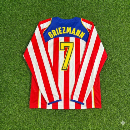 Antoine Griezmann #7 Atlético Madrid Spider-Man Langarm-Retro-Fußballtrikot
