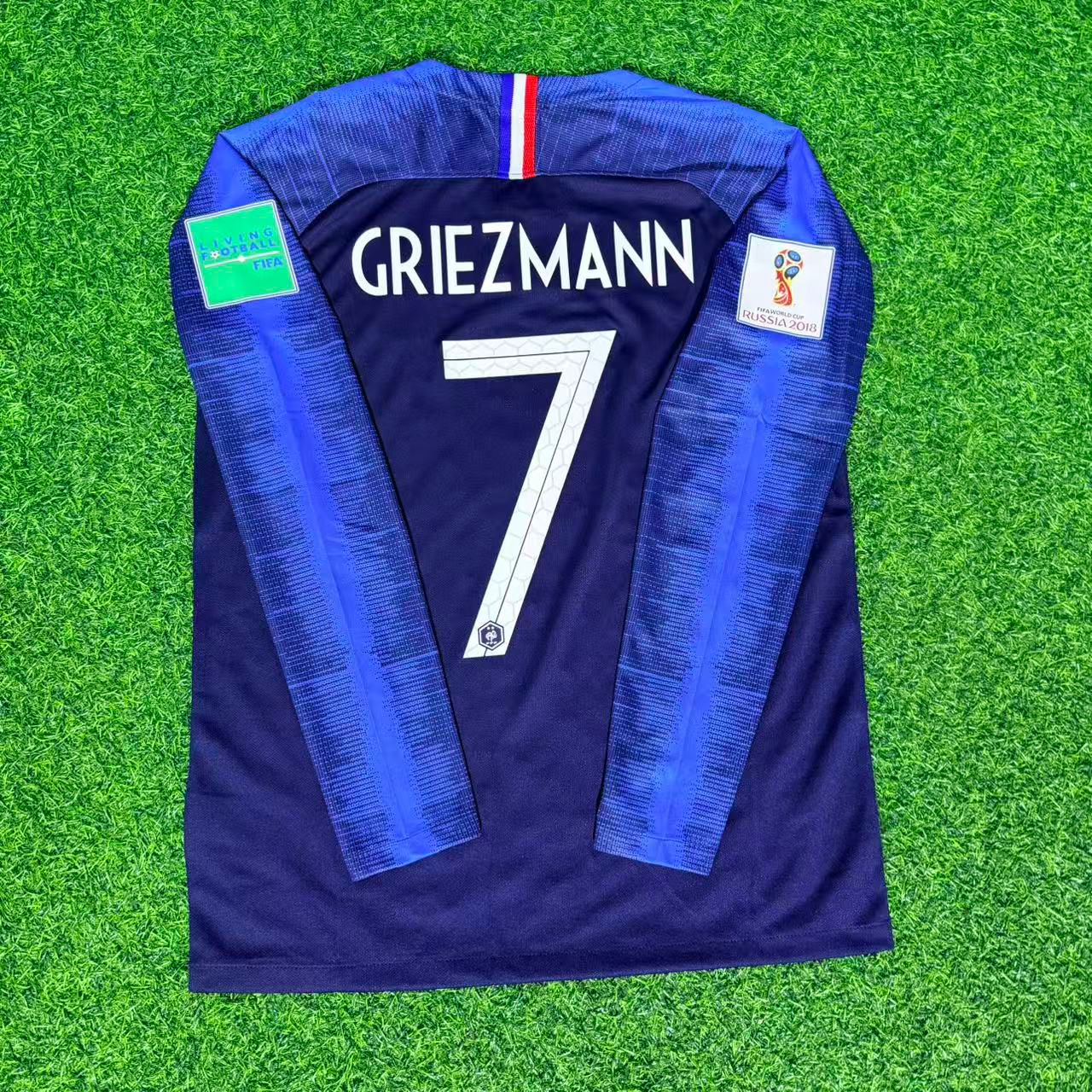 Antoine Griezmann France 2018 World Cup Final Long Sleeve Retro Football Jersey Kit