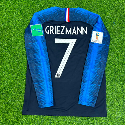 Antoine Griezmann Frankreich 2018 WM-Finale Langarm Retro-Fußballtrikot-Set