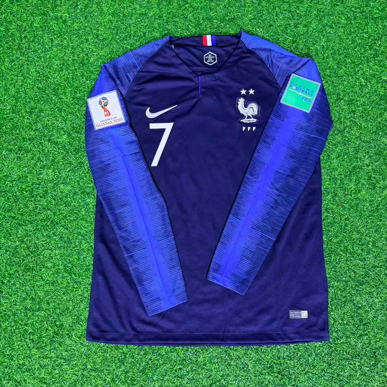 Antoine Griezmann France 2018 World Cup Final Long Sleeve Retro Football Jersey Kit