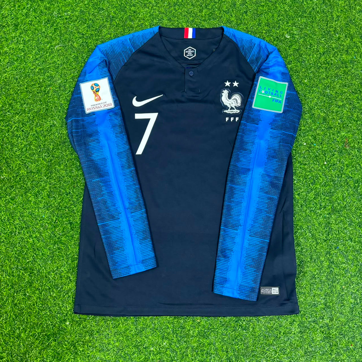 Antoine Griezmann Frankreich 2018 WM-Finale Langarm Retro-Fußballtrikot-Set