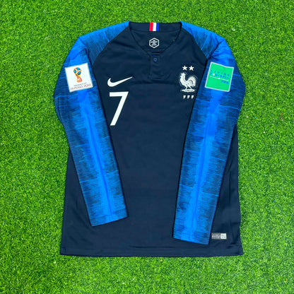Antoine Griezmann Frankreich 2018 WM-Finale Langarm Retro-Fußballtrikot-Set
