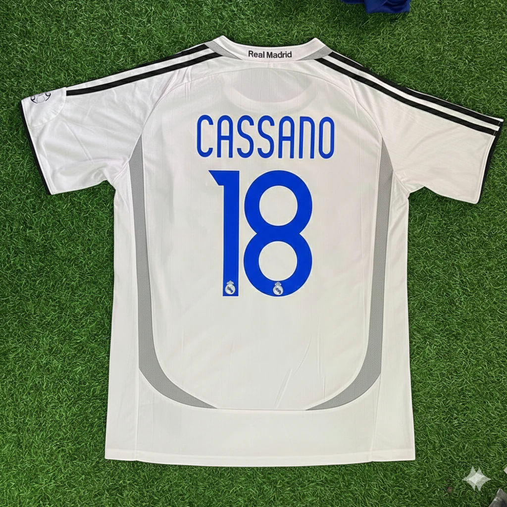 Antonio Cassano 18– Real Madrid 2006–2007 Home Kit Jersey – | Trikot | Maillot Soccer Shirt