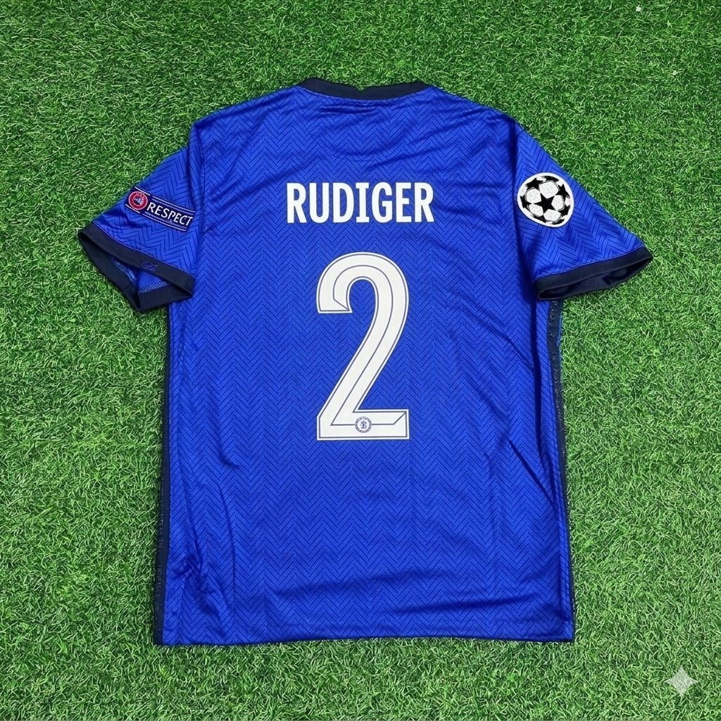 Antonio Rudiger 2- Chelsea 2021 Finale de la Ligue des Champions Tenue Maillot de Football Rétro Bleu