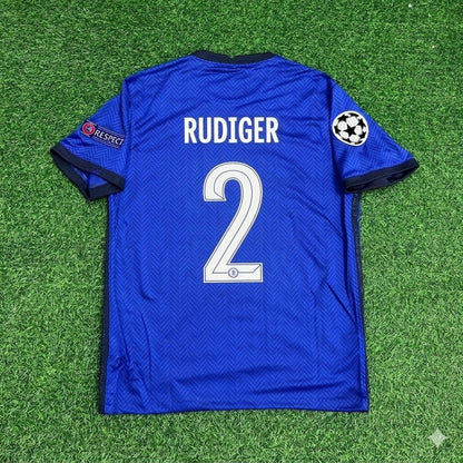 Antonio Rudiger 2- Chelsea 2021 Finale de la Ligue des Champions Tenue Maillot de Football Rétro Bleu
