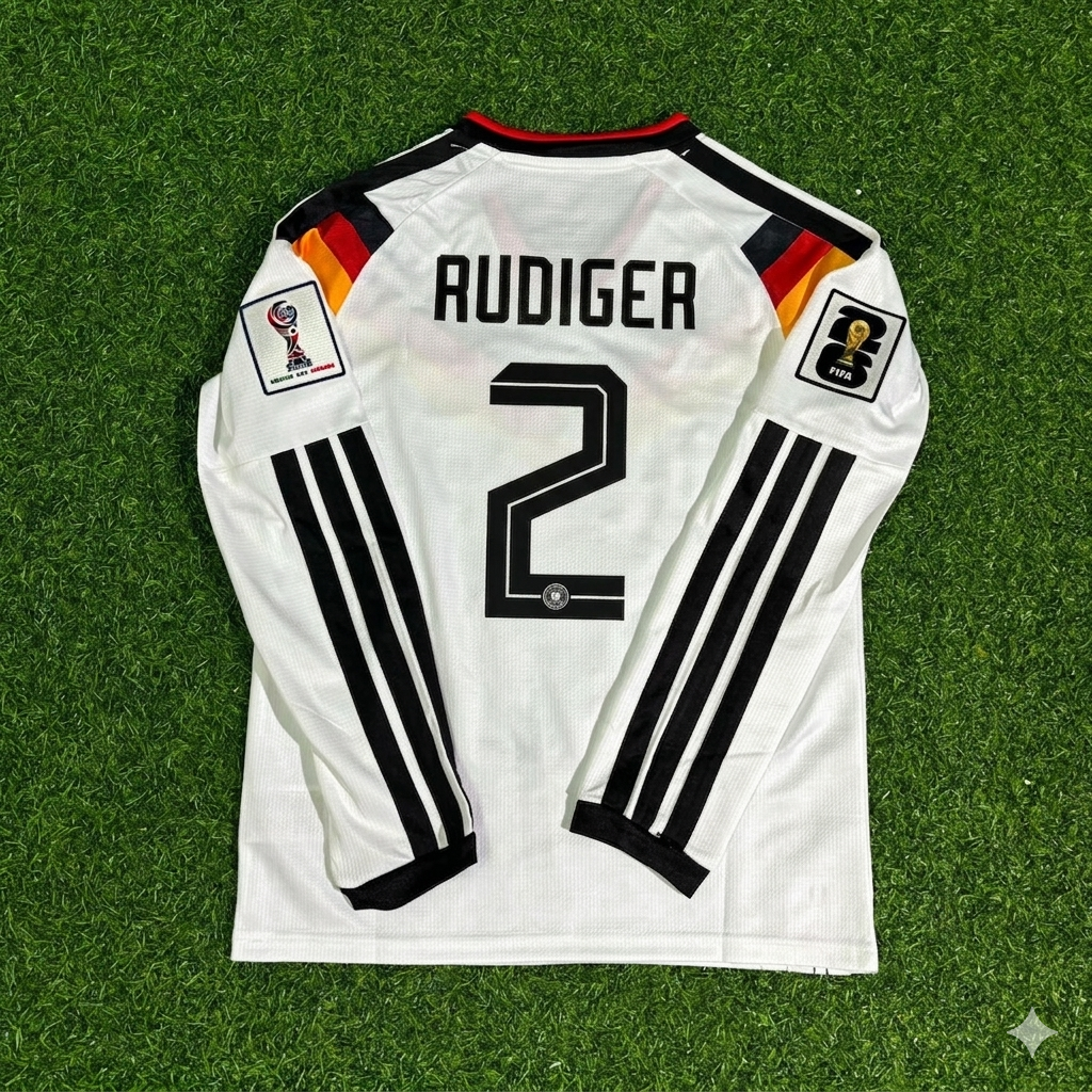 Antonio Rüdiger #2 Germany 2026 World Cup  Long Sleeve Home Football Jersey Kit