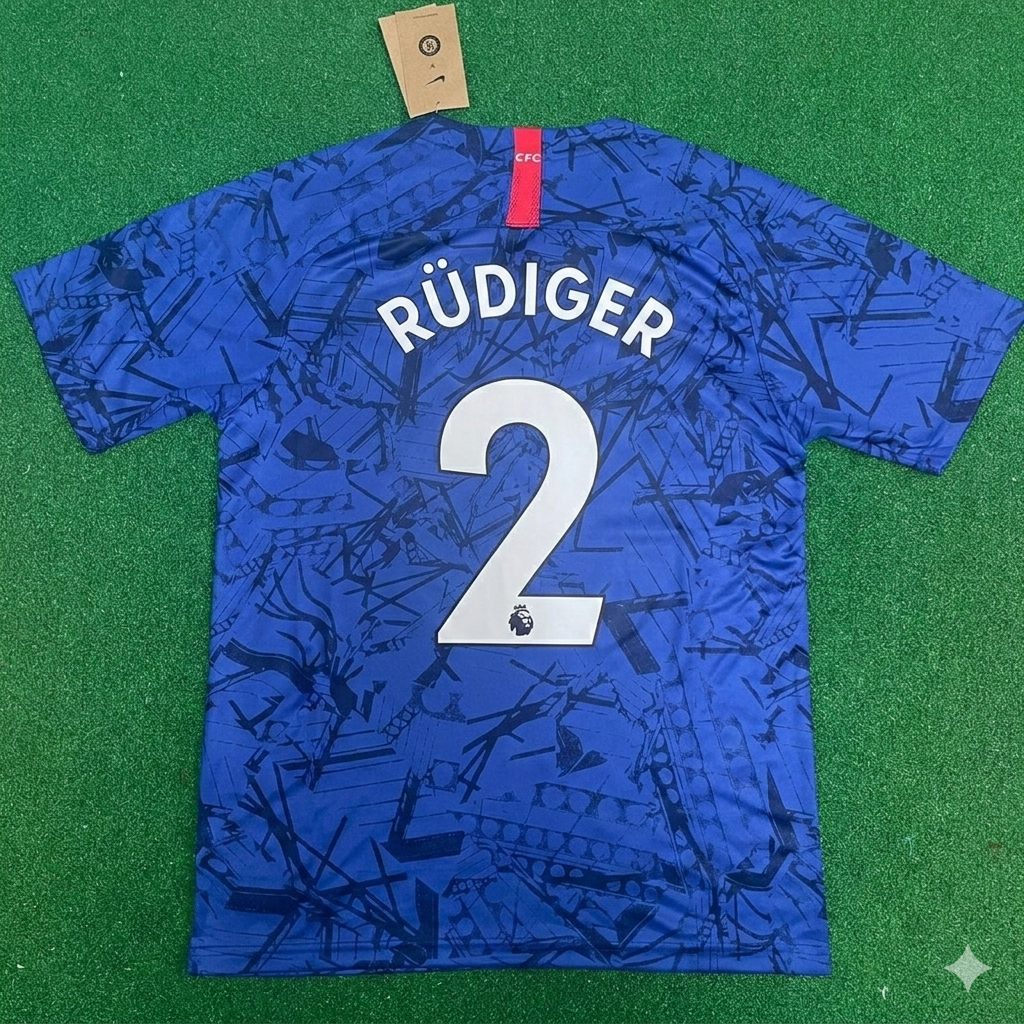 Antonio Rüdiger #2 Chelsea 2019 2020 Blaues Retro-Trikot Fußballshirt