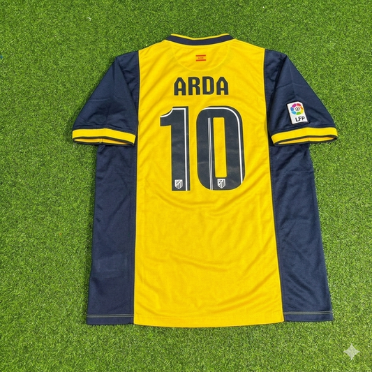 Maillot de football jaune extérieur Arda Turan #10 Atlético Madrid 2013-2014