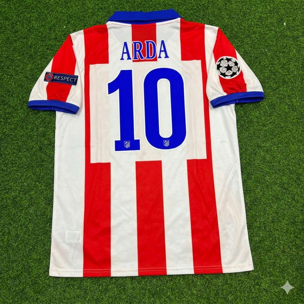 Arda Turan 10 – Atlético Madrid Champions-League-Finale 2014 Retro-Fußballtrikot