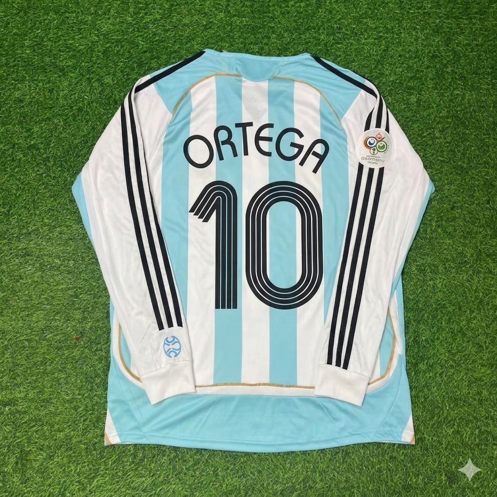 Argentinien WM 2006 Langarm Retro Fußballtrikot – Ariel Ortega 10
