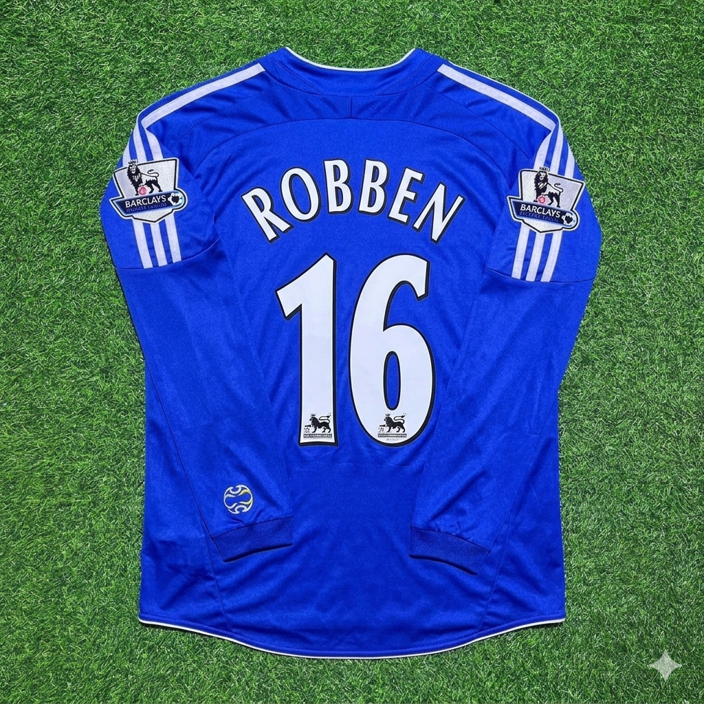 Chelsea 2006/08 Long Sleeve EPL Patch Football Jersey – Arjen Robben 16
