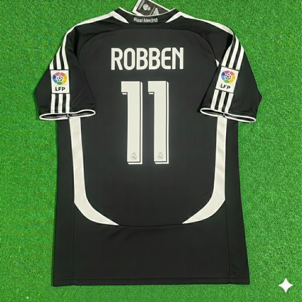 Arjen Robben Real Madrid 2006-2007 Black Jersey Soccer Shirt