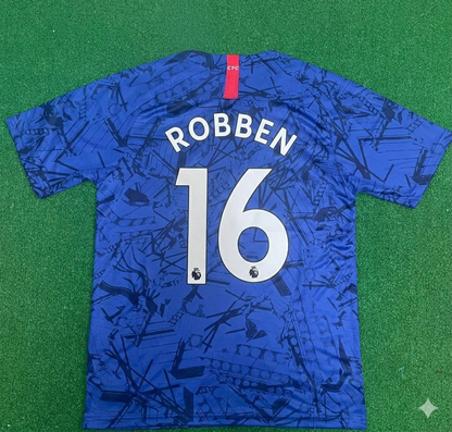 Arjen Robben #16 Chelsea Blaues Retro Trikot Maglia Maillot Fußballtrikot