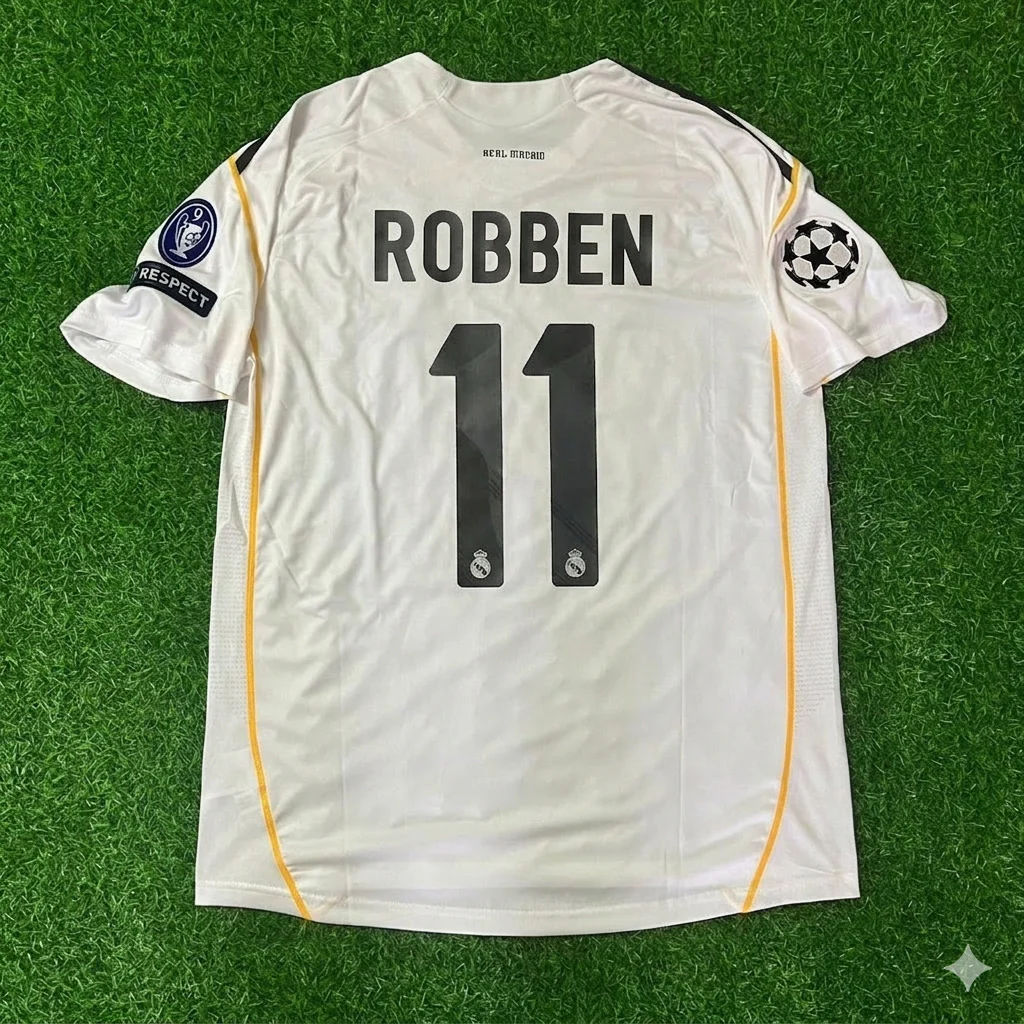 Arjen Robben Real Madrid 2009 2010 Retro Jersey Soccer Shirt Trikot