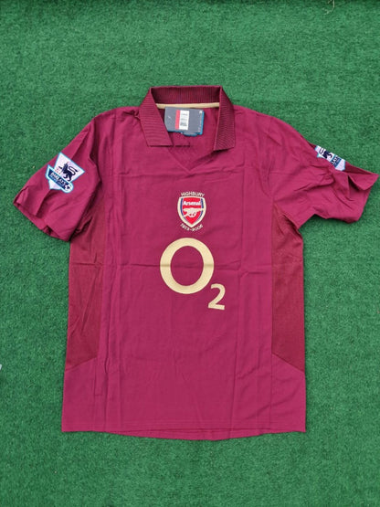 Arsenal 2006 Highbury Burgunderrotes Premier League Patch Retro-Fußballtrikot