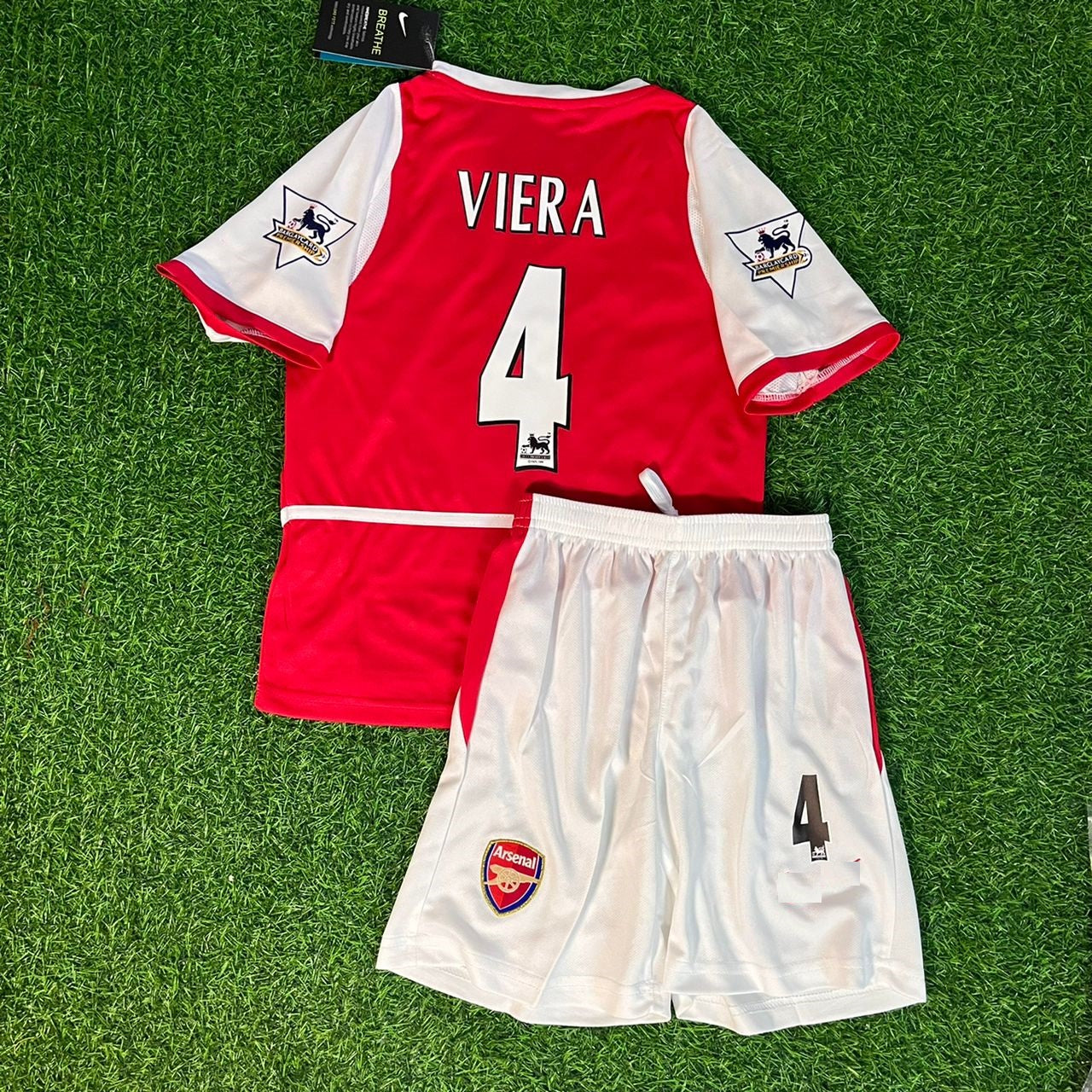 Patrick Viera 4 Arsenal 2002/04 Home Kids Kit – Kit Jersey for Children – | KinderTrikot | Maillot Enfant Soccer Shirt