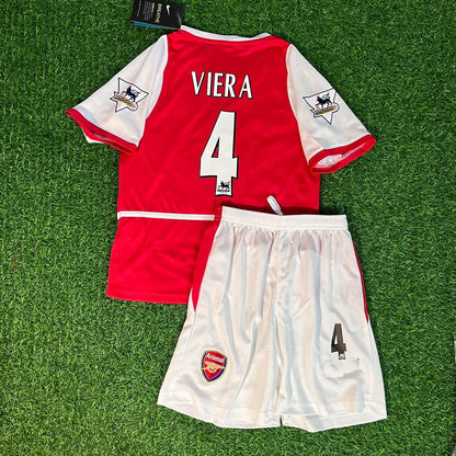 Patrick Viera 4 Arsenal 2002/04 Home Kids Kit – Kit Jersey for Children – | KinderTrikot | Maillot Enfant Soccer Shirt