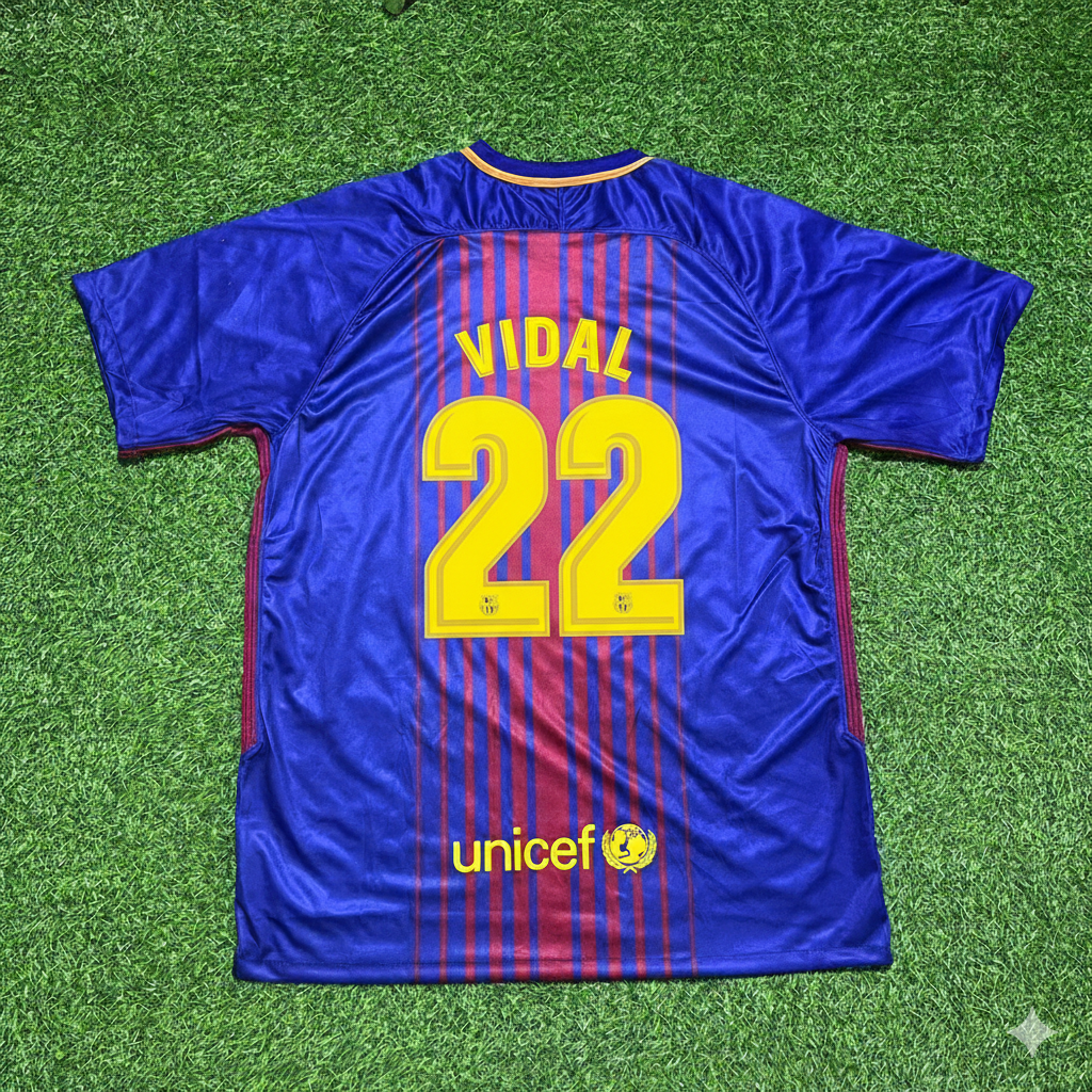 Barcelona 2017/18 Football Jersey – Arturo Vidal 22