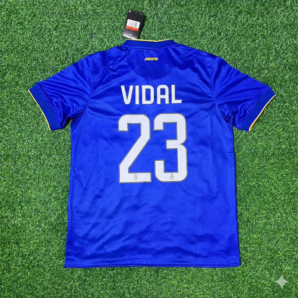 Arturo Vidal Juventus 2014/15 Retro Blue Football Jersey Kit