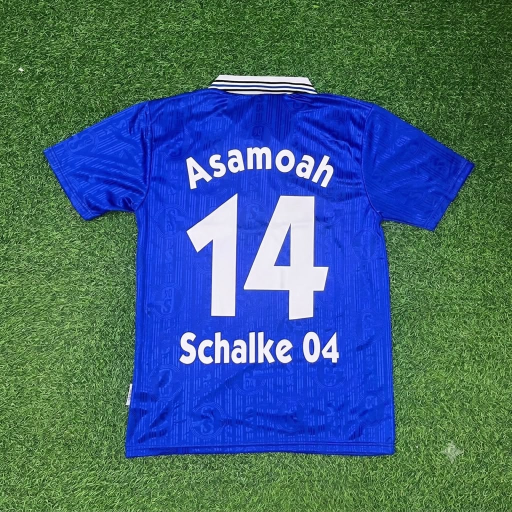 Gerald Asamoah Schalke 04 Heim-Retro-Fußballtrikot