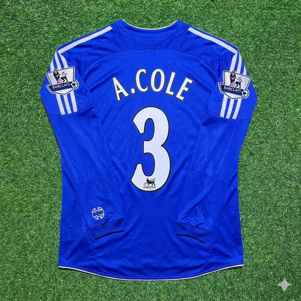 Chelsea 2006/08 Long Sleeve EPL Patch Football Jersey – Ashley Cole 3