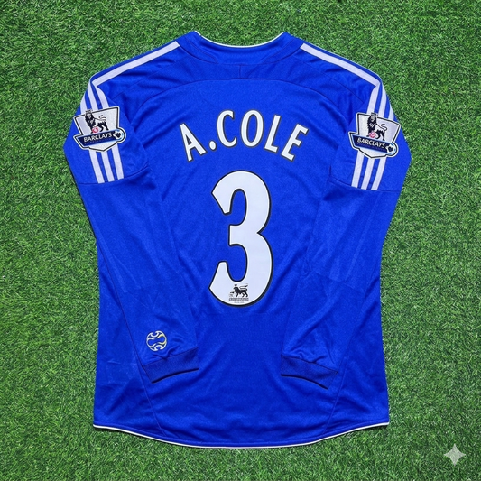 Maillot de football Chelsea 2006/08 à manches longues avec écusson EPL – Ashley Cole 3
