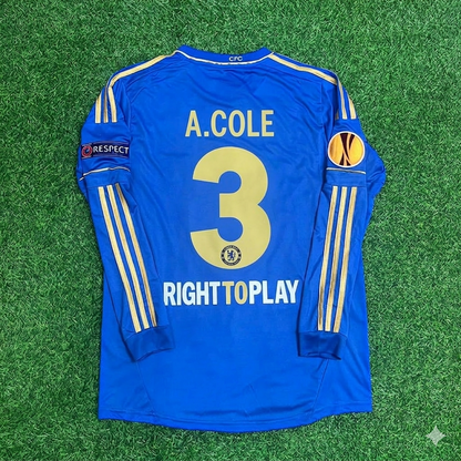 Chelsea 2013 Europa-League-Finale Amsterdam Blaues Retro-Fußballtrikot – Ashley Cole 3