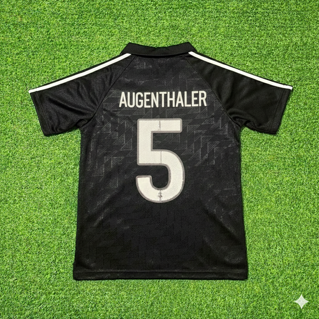 Klaus Augenthaler Deutschland 1990 WM Schwarzes Retro Fußballtrikot