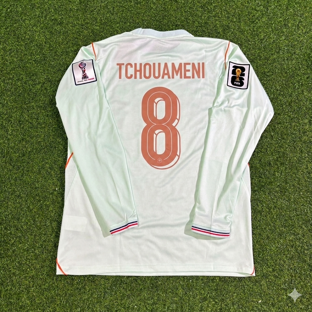 Aurélien Tchouaméni #8 France 2026 World Cup Away Long Sleeve Jersey