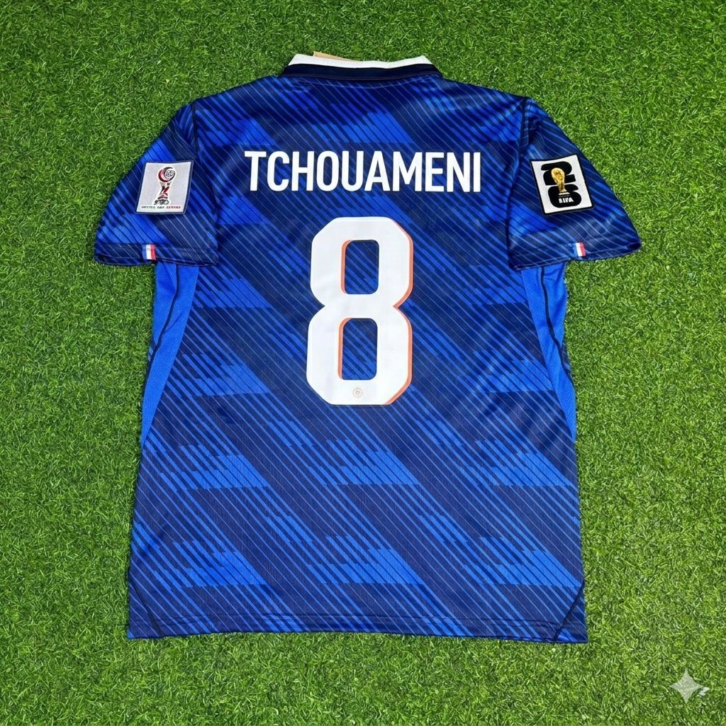 Aurélien Tchouaméni 8- France Home 2026 World Cup Blue Football Jersey