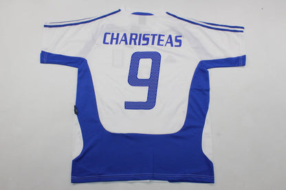 Angelos Charisteas Griechenland EURO 2004 Finale Weiß Retro Heimtrikot Fußballtrikot