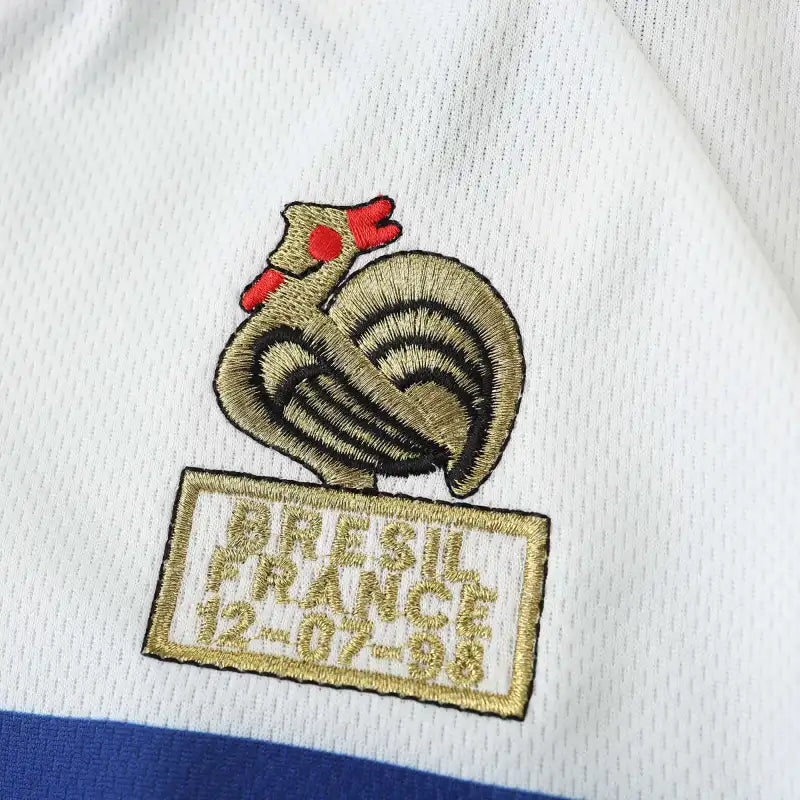 France 1998 Season World Cup Away White Retro Jersey Trikot Soccer Shirt