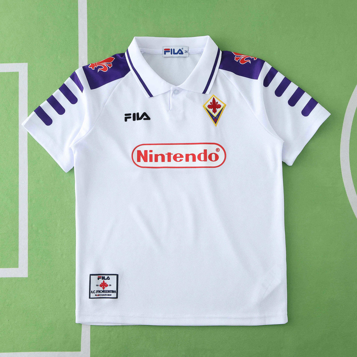 ACF Fiorentina 1998-1999 Season Retro Kids Away Football Jersey Trikot Maillot