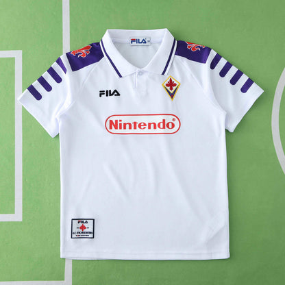 ACF Fiorentina 1998-1999 Season Retro Kids Away Football Jersey Trikot Maillot
