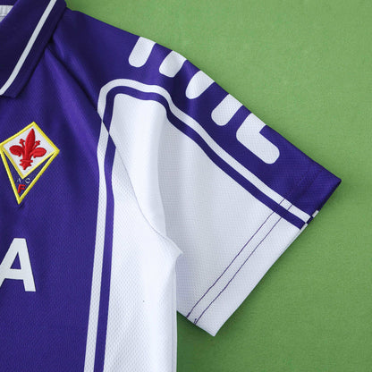 ACF Fiorentina 1999-2000 Season Retro Kids Home Football Jersey Trikot Maillot